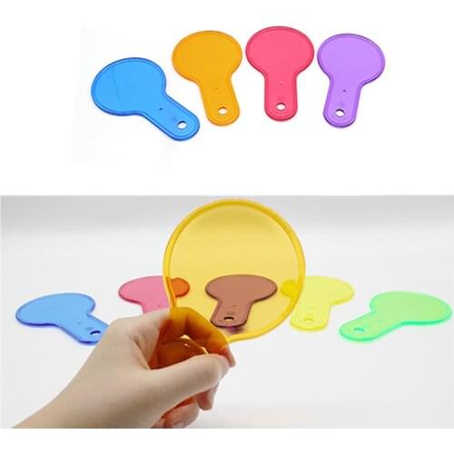 6pcs Transparent Handle Color Light-transmitting Film Color Filter Board Childrens Color Recognition Educational Toys