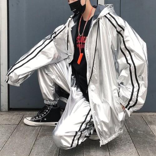 Streetwear Hip Hop Hooded PU Leather Jacket Jaqueta Masculino Casual Male Women Loose Coat Stage Team Clothing Plus Size Men