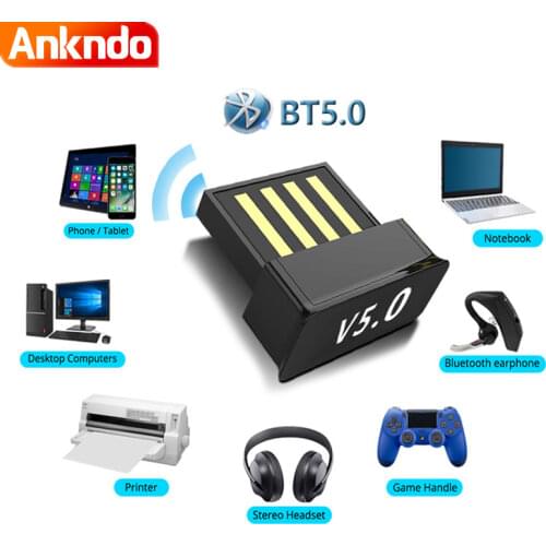 USB Bluetooth Adapters BT 5.0 USB Wireless Computer Adapter Audio Receiver Transmitter Dongles Laptop Earphone BLE Mini Sender