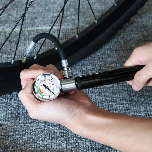 Mini Bicycle Pump with Pressure Gauge Hand Cycling Pump Presta and Schrader Ball Road MTB Tire Bike Pump Riding Equipment