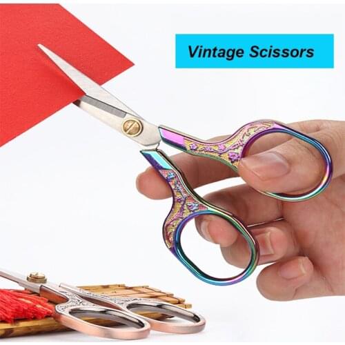 Vintage Stainless Steel Tailor Scissors Sewing Fabric Cut Cross Stitch Scissor Needlework Embroidery Thread knitting Sewing Tool