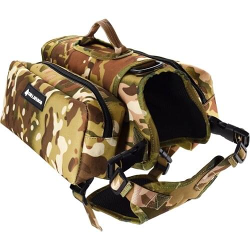 Waterproof Camouflage Oxford Fabric Pet Dog Pack Hound Saddle Bag Backpack For Travel Camping Hiking With High-capacity package