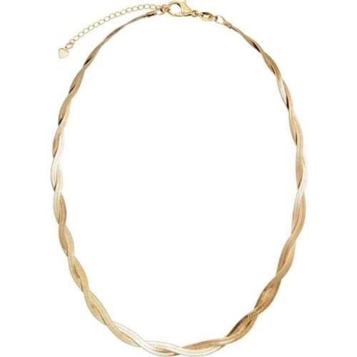 Joolim Jewelry PVD Gold Finish Paper Link Choker Necklace Stylish Pearl Stainless Steel Necklace