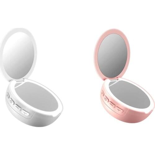 Vanity Makeup Mirror, Led Fill Light Manity Bluetooth Speaker Portable Mini Audio Speaker Makeup Mirror