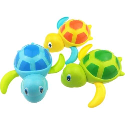 1pc Newborn Cute Cartoon Animal Tortoise Baby Bath Toy Infant Swim Turtle Chain Clockwork Classic Toys Kid Educational Toys
