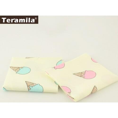 2 Pcs/lot Teramila Fabric 50cmx100cm Lovely Ice-scream Pattens 100% Cotton Fabric Sewing Patchwork Home Textile