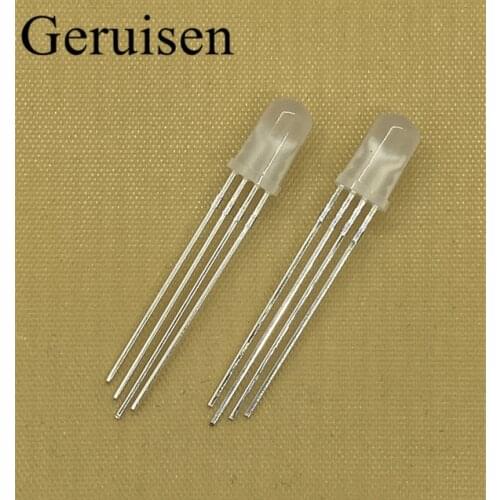 20pcs 5mm 4pins RGB LED Common anode/CATHODE Tri-Color Emitting Diodes Diffused/transparent