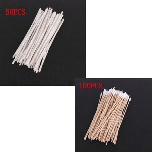 50 Copper Cotton Wand Pipe Brush Cleaning Tool 100 Only Pointed Tip Long Cleaning Cotton Swab