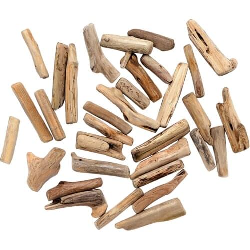 50Pcs/Pack Natural Driftwood Wooden Shapes for Handmade Craft Nature Wood Slices Crafts DIY 1.18-3.94inch Aquarium Ornament