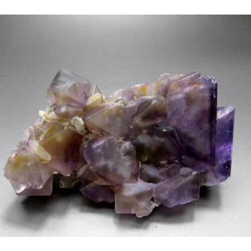 892g Purple Fluorite Cluster w/ Yellow Phantom - crystals and stones healing Mineral specimen Home Decor feng shui decoration