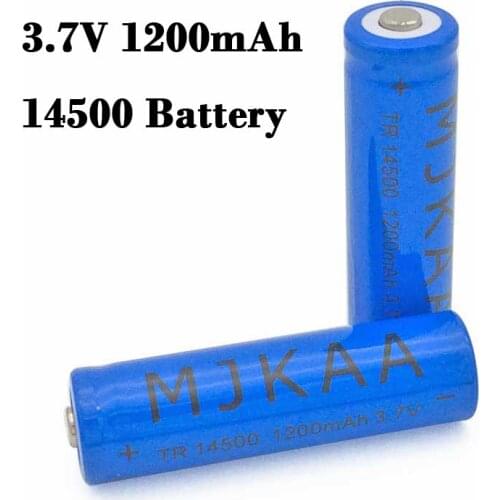 4pcs/lot 3.7V 1200mAh 14500 Battery Rechargeable Lithium Li-ion Battery for Flashlight Laser Pen LED Light for Toy