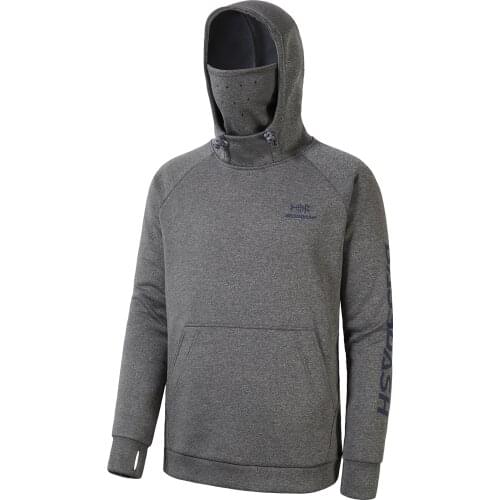 Bassdash Men’s Fishing Fleece Hoodie with Neck Gaiter Water Resistant Performance Hunting Sweatshirt FS18M