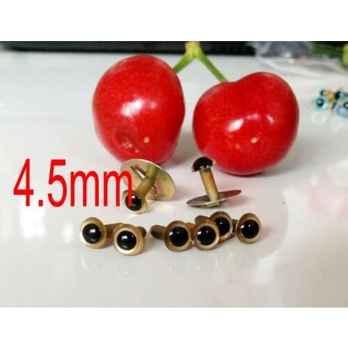 Free ship!!100pcs 4.5mm glod Color Japanese Hand Painted Safety Cats Plastic Eyes with washer