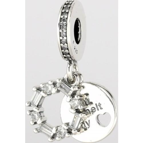 Free Shipping Authentic 925 Sterling Silver You Melt My Heart Dangle Charm Fit Original Pandora Bracelet For Women DIY Jewelry