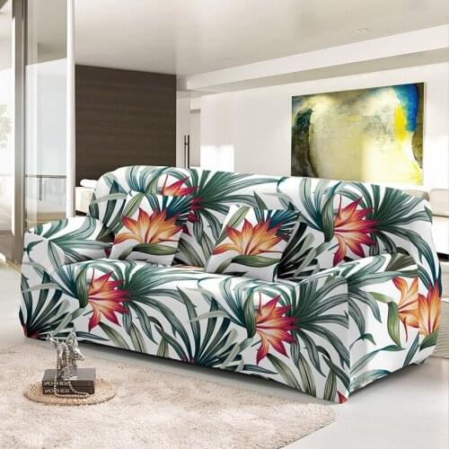 Tropical Leaves Elastic Sofa Cover Detachable Slipcover Dust-proof Stretch Couch Covers 1/2/3/4 Seat For Living Room Decor