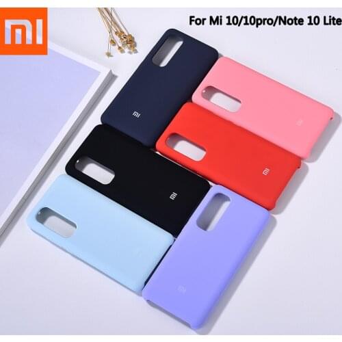 Mi Note 10 Lite Case Original Xiaomi Mi 10/10Pro Silky Silicone Cover Soft-Touch Back Protective Shell For Mi 10 Pro Note10lite