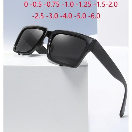 Colorful Square Polarized Sunglasses Prescription Eyewear Sport TR90 Anti-Glare Nearsighted Spectacles Diopter -0.5 -0.75 To -6