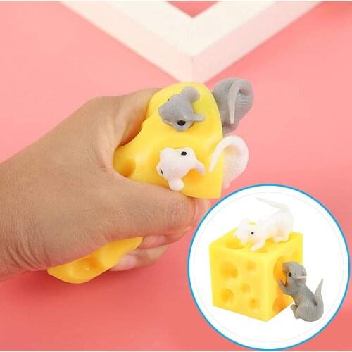 Mouse and Cheese Toy Stress Relief Squishy Novelty Sloth Hide and Seek Sensory Fidget Toys