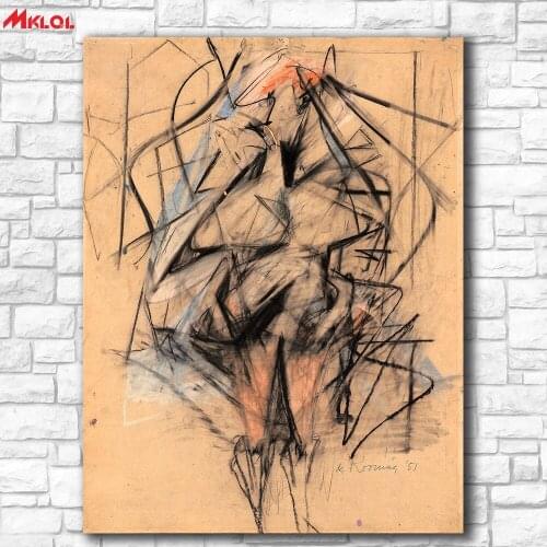 Willem-de-kooning-woman-1951 Canvas Painting For Living Room Home Decoration Oil Painting On Canvas Wall Painting Unframed