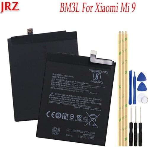JRZ 3.85V 3200/3300mAh BM3L battery For Xiaomi Mi 9 phone Replacement Batteries Bateria with tools