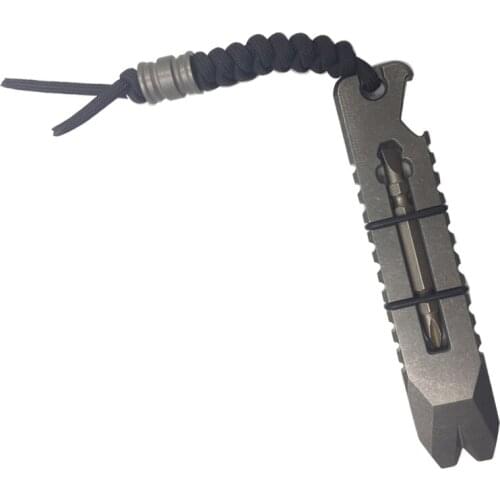 EDC Outdoor Pocket Tool Titanium Alloy Multi-purpose Crowbar Opener Screwdriver Titanium TC21 Knife Beads And Umbrella Rope