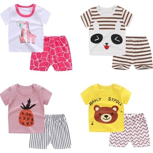 Boys Clothing Sets Summer Baby Boys Suit Baby Clothing Set for Boys Girls Cute Summer Casual Clothes Set Top+Shorts Kids Clothes