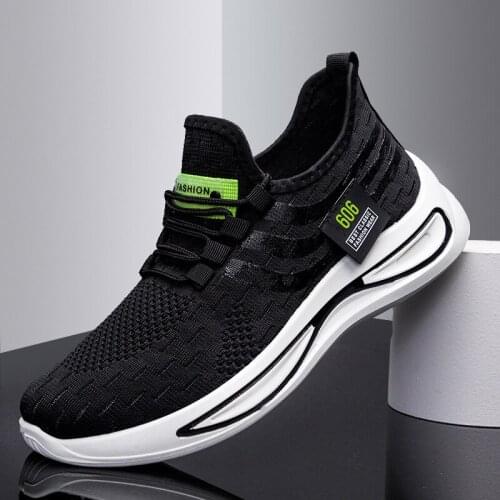 Sneakers Mens Casual Shoes Flying Woven Mesh Running Shoes Fashion Trend Mens Shoes Summer 2021