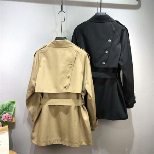 Women Windbreaker 2021 New Spring Autumn Mid-length Tooling British Style Ladies Trench Coat With Belt e416