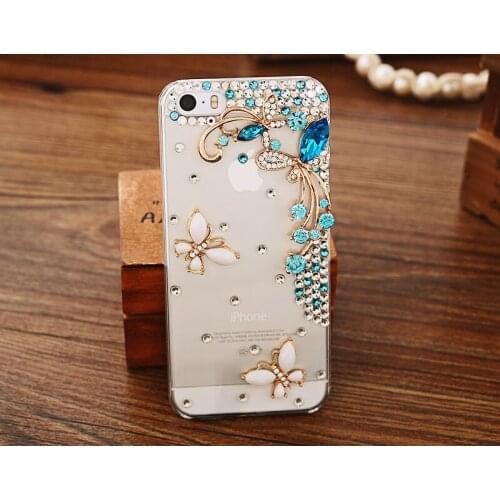 Fashion Bling Crystal Rhinestone Diamond butterfly flower Case Cover for iPhone 11 12 Pro MAX 6 7 8 plus X Xs Max XR phone Case