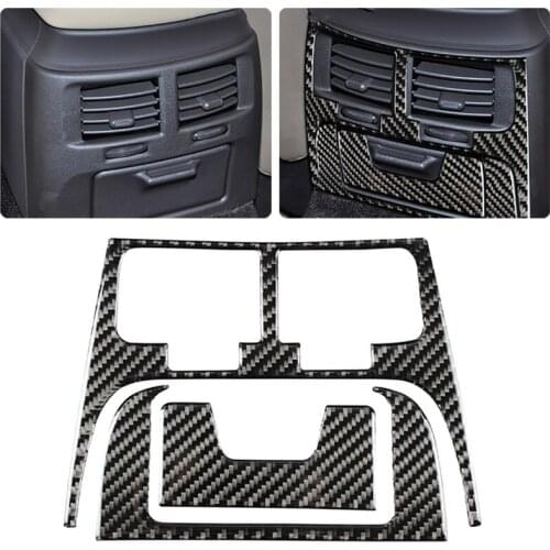 Mutips Car Rear Air Conditioning Vent Outlet Cover Trim Frame Carbon Fiber Sticker Decoration For Lexus IS250 300 350C 2006-2012