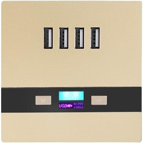 Gold Color Luxury 86 type 4USB charger home porous usb charging socket 4 port USB charging wall socket Free shipping