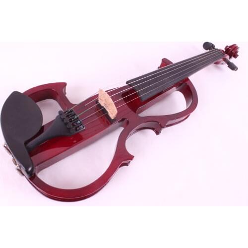 New red color 16'' Electric Viola Silent Body Powerful Sound Case Bow