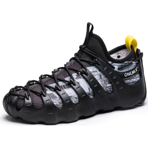 ONEMIX Men Running Shoes Brand Original Plus Size Fashion Men Sneakers Personality Women Wedges Sandals Lace Up Jogging Shoes