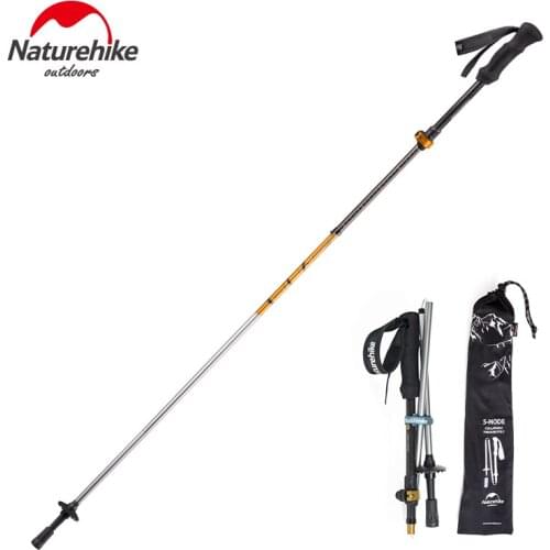 Naturehike 5-section Ultralight Walking Stick Carbon Fiber Cork Adjustable Trekking Pole Hiking Stick One Piece NH17D005-D