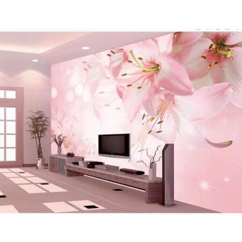 Custom 3d Mural Wallpaper Floral flower lily background wall decorative paintingLiving Room Wallpaper 3D Painting
