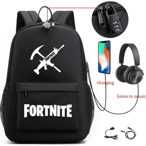 Fortnite Backpack Casual Canvas School Bags Men Women Escolar Mochila Quality Brand Laptop Bag Black Personalized Fashion Bag