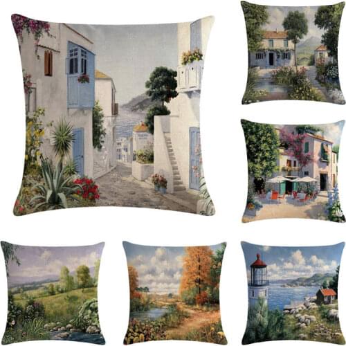 Forest Scenery Style Removable cushion covers for seat pillow cases Sofa Home decorative pillow case cheap decorative almofadas