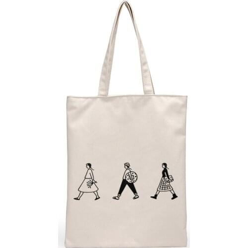 Shoulder Shopper Bags Single Shopping Tote 2021 Ladies Handbags Cloth Canvas Tote Bag Cotton Shopping Travel Women Eco Reusable