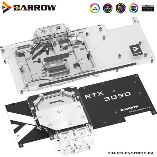 Barrow GPU Water Block For EVGA RTX 3090/3080 XC3 ULTRA HYDRO COPPER GAMING,Graphics Card ,Full Cover,5V 3PIN,BS-EV3090F-PA