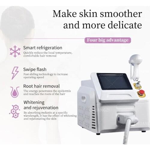 High Power Cooling 808 Diode Laser Machines Hair3 Wavelength diode laser hair removal 800w 755 808 1064 laser