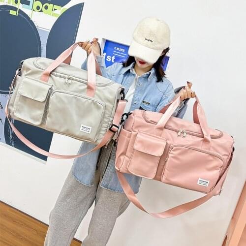 Women Storage Training Adjustable Strap Dry Wet Separated Waterproof Outdoor Fitness Travel Handbag Nylon Sports Yoga Gym Bag
