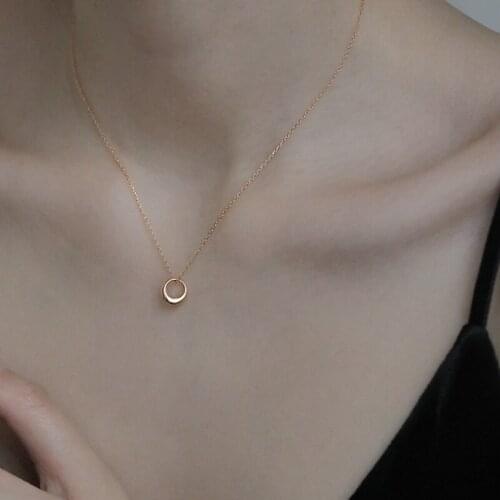 2020 New Fashion 925 Sterling Silver Circle Chain Clavicle Necklace Collares Bijoux For Women Jewelry Choker Girl Gift