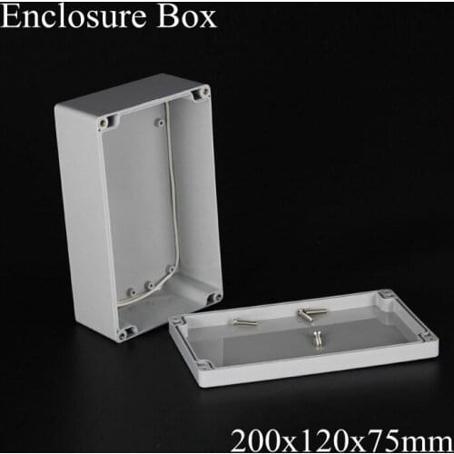 1 piece/lot) 200*120*75mm Grey ABS Plastic IP65 Waterproof Enclosure PVC Junction Box Electronic Project Instrument Case