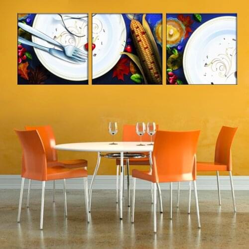 3Pcs Utensils Realistic Still Life Kitchen Decorative Canvas Printing Painting Wall Art For Dinning Room Decoration Unframed