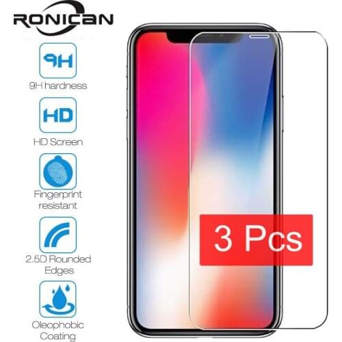 3Pcs Tempered Glass For iPhone XR X XS 11 12 Pro Max Screen Protector Protective Film For iPhone 5 5s SE 2020 6 6s 7 8 Plus 4 4s