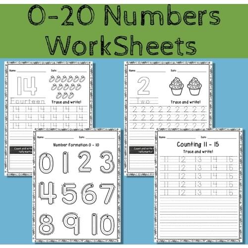 30PCS/Set Learn English Math 1-20 Number Classroom Game Workbook PRESCHOOL Teaching Funnly Books Educational Toys for Children