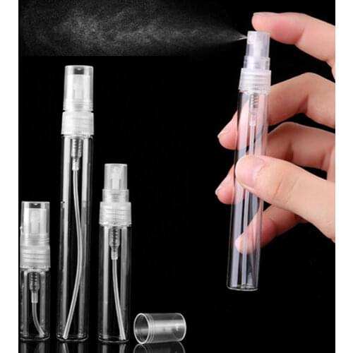 5pcs 3ml 5ml 10ml Portable Mini Perfume Bottle Empty Spray Glass Bottle Atomizer Mini Test Tube Bottle Clear Glass