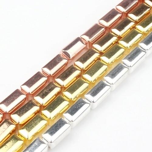 8*4mm Natural Long Cylinder Hematite Beads Loose Spacer Bead For Jewelry Making DIY Charm Necklace Bracelet Accessories 15inch