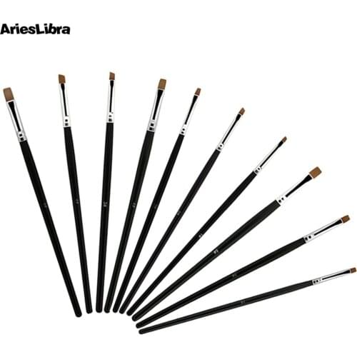 AriesLibra 10pcs/set Black Handle Nail Art Brush Set UV Gel Nail Brush Set Kit Pen Nail Tools Nail Art Brushes Nails Manicure