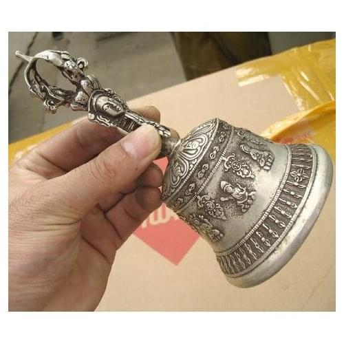 Buddhism method machinet bell silver statue Tibetan Silver decoration bronze factory outlets